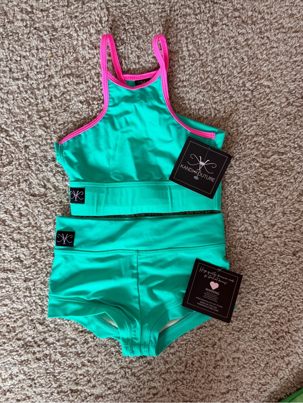 Kandi Kouture Teal & Pink Dance Set